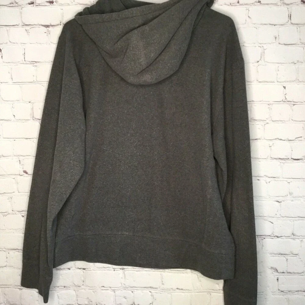The North Face Gray Long Sleeve Hooded Pockets Fleece Hoodies Sweatshirt Men‎ M